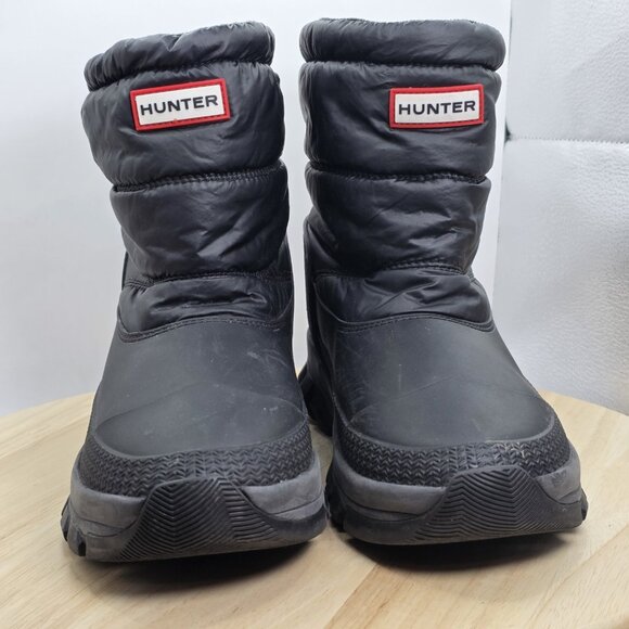 Size 8 - Hunter ORIGINAL Women's Insulated Snow Boot Short Black Boots Preowned - Picture 2 of 8